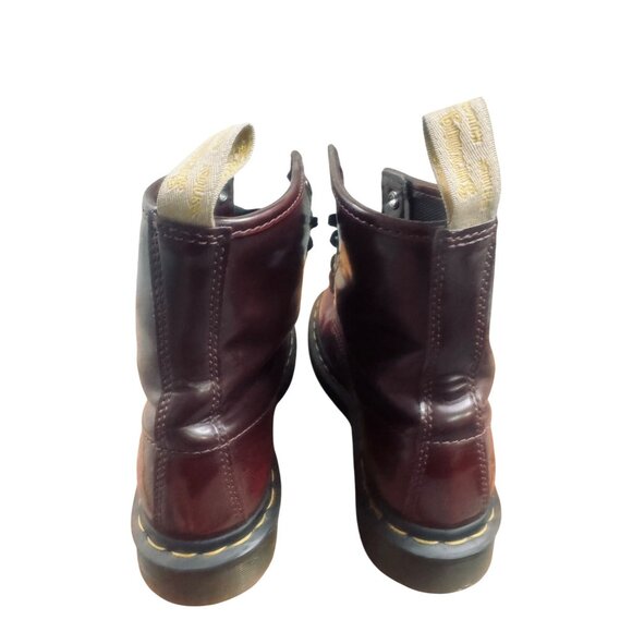 Dr. Martens Cherry Red Smooth Leather Boots Women's Sz 6 Lace-Up Combat Style - Picture 9 of 13